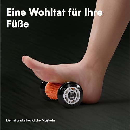 H&S Fußmassage Igelball - Faszienrolle Fuß - Fußmassageroller zur Faszien Massage - Roller für Hand & Fuss aus Silikon mit Noppen für Stressabbau & Entspannung - Orange 2