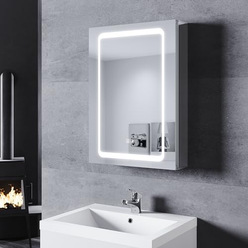 Spiegelschrank Bad Dripex 50x70 Cm Weiß - Mit LED- Produktbild-Vorschau 2