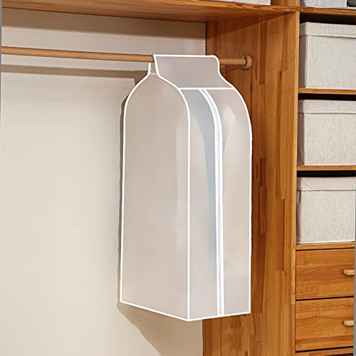Housse Vetements à Suspendre, Semi Transparentes Housses de Vêtements Anti Poussière Etanche, Housses de Protection avec Zip pour Chemise Costumes Manteaux Clothes Jupe Cover