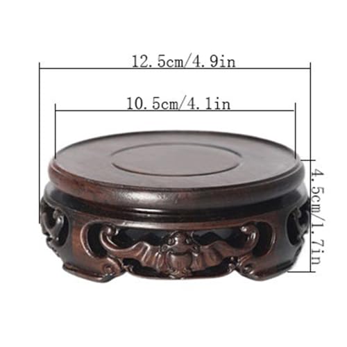Soporte de ébano para bonsáis pequeño con patrón tallado 3