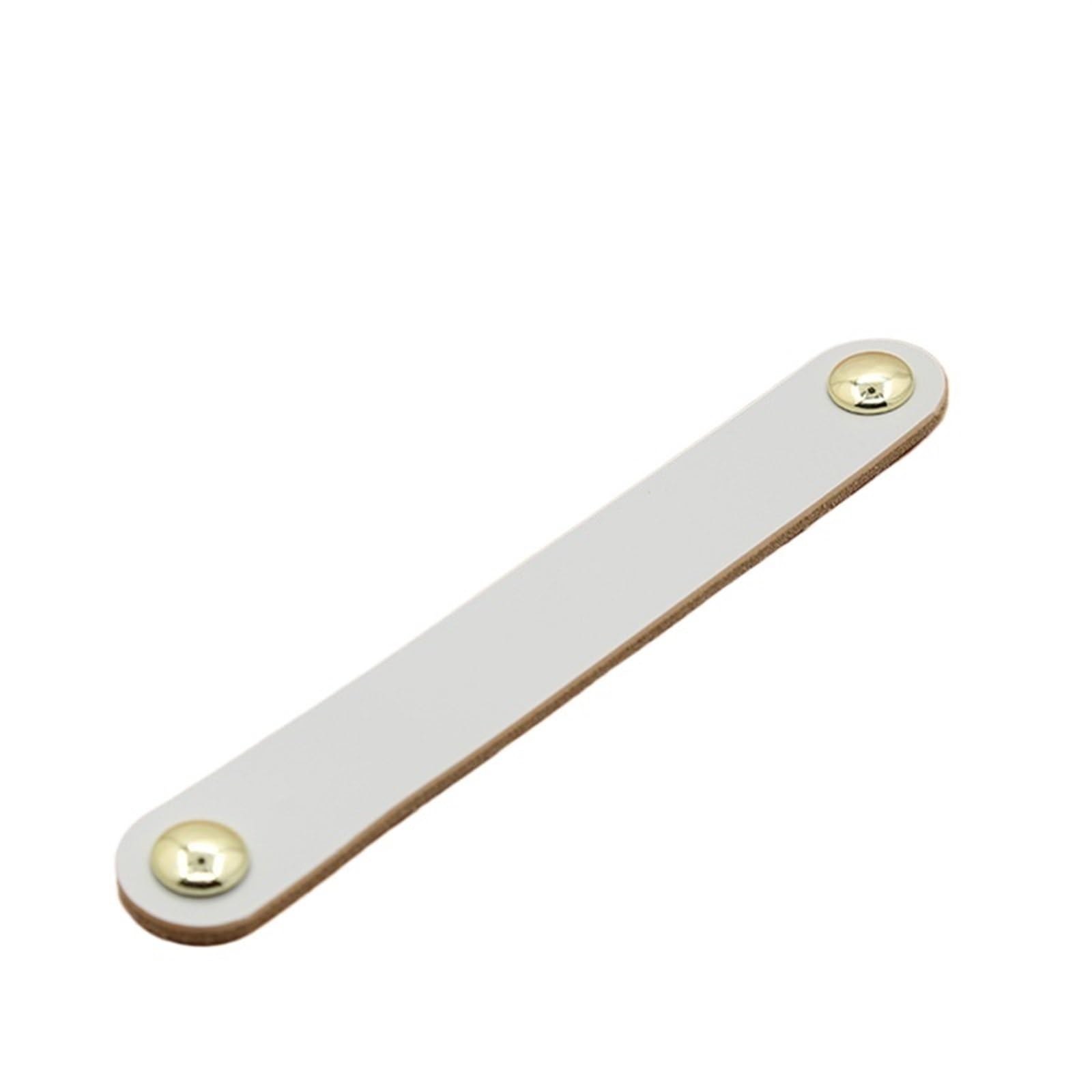 CQAHDSEVF Leather Drawer Pulls, Leather Drawer Cabinet Pulls Multicolor 96-128mm(Beige Chrome,128mm)
