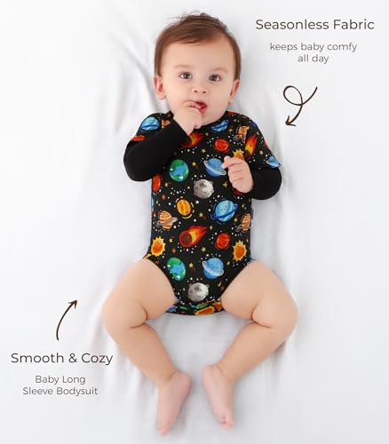 Baby Boys Bodysuit-Viscose Made from Bamboo, Long Sleeve Romper Soft Outfits for Infant Girls Cute Clothes4