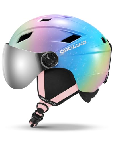 Odoland Kids Ski Helmet with 2-in-1 Visor Goggles for Boys Girls