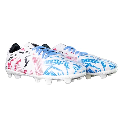 حذاء رياضي لكرة القدم ستارز وترتان للجنسين من Runner (ستارز, White / Blue, 33)