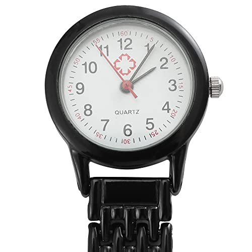 TRIXES Verpleegkundigen Fob Horloge - Roestvrij Staal Quartz - Zakhorloges met Pin - Clip op Metalen Hangend Fob Horloge - Geschenken voor een arts, Verpleegster, Paramedicus, Verzorger & - Afbeelding 7