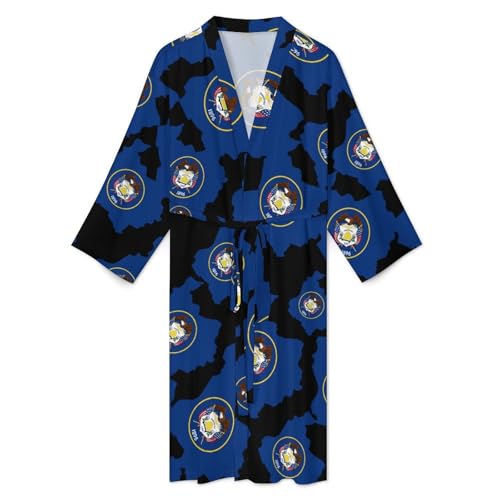 Bata de baño ligera para hombre camisón manga larga suave 4