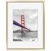Frametory, 11x14 Aluminum Gold Photo Frame with Ivory Color Mat for 8x10 Picture & Real Glass, Metal Picture Frame Collection (Gold)