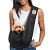 Tomkas Small Dog Sling Carrier – Classic Pocket & Classic Strap – for 3-10 lbs Pets(Black)