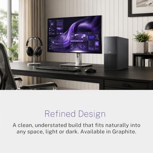 Image of Dell Tower Plus EBT2250 Desktop Ai Computer - Series 2 Intel Core Ultra 7 265 20-Core Processor up to 5.3 GHz, 64GB DDR5 RAM, 512GB NVMe SSD, Intel (R) Graphics, Windows 11 Pro, Graphite