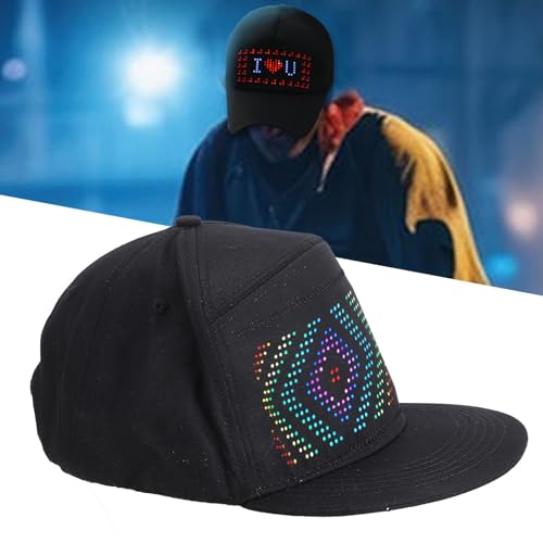 Casquette LED personnalisable avec écran interactif 16x32 connecté par application Bluetooth - 5