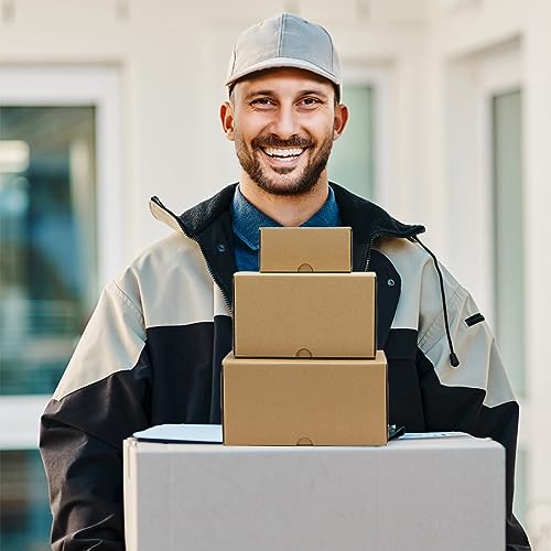 Image of RLAVBL 7x5x4 Shipping Boxes Set of 25, Brown Corrugated Cardboard Box for Packing, Mailing, Business