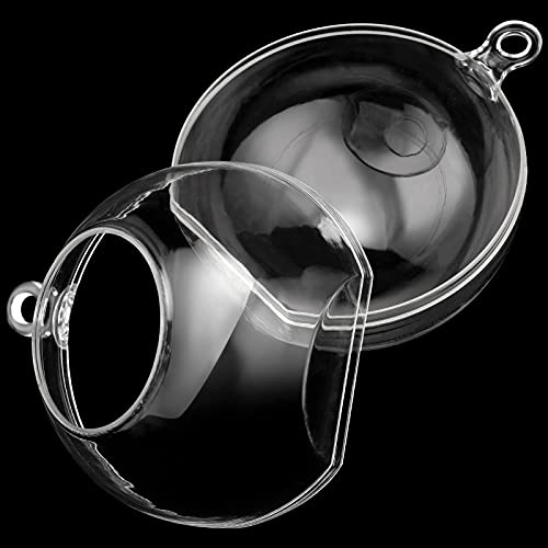 40 Pcs 3.5 Inch Acrylic Hanging Globe, 90Mm Clear Acrylic Hanging Ball, Acrylic Fillable Ball For Art, Wedding, Garden, Home Hanging Accessories #TOP3