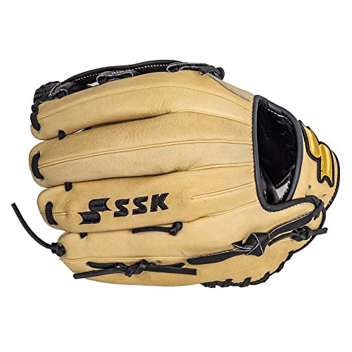 Ssk Z5 Craftsman Outfield Baseball Glove – Deep Pocket H Web 12.5” - 12.75” – Right & Left Hand Throw (Camel/Black, 12.5" - Right Hand Throw) #TOP4