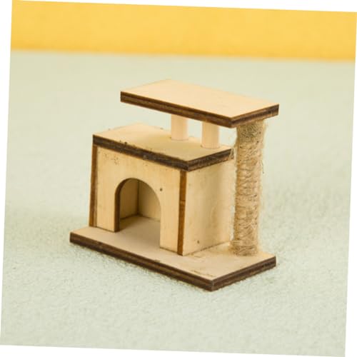VINTORKY Mikroszenenmodell Miniatur-puppenhauszubehör Puppenhaus-katzenminiaturen Katzenkratzstange Kratzbaum Aus Sisal Kratzspielzeug Für Katzen Katzenkratzer Aus Empfindlich Holz Kuchen – Bild 3