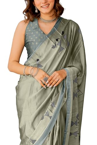 Image of MIRCHI FASHION Women Saree Floral Printed Chiffon | Breathable Lightweight Summer Sari for Office and Daily Use with Unstitched Blouse (Available in 20 Styles)