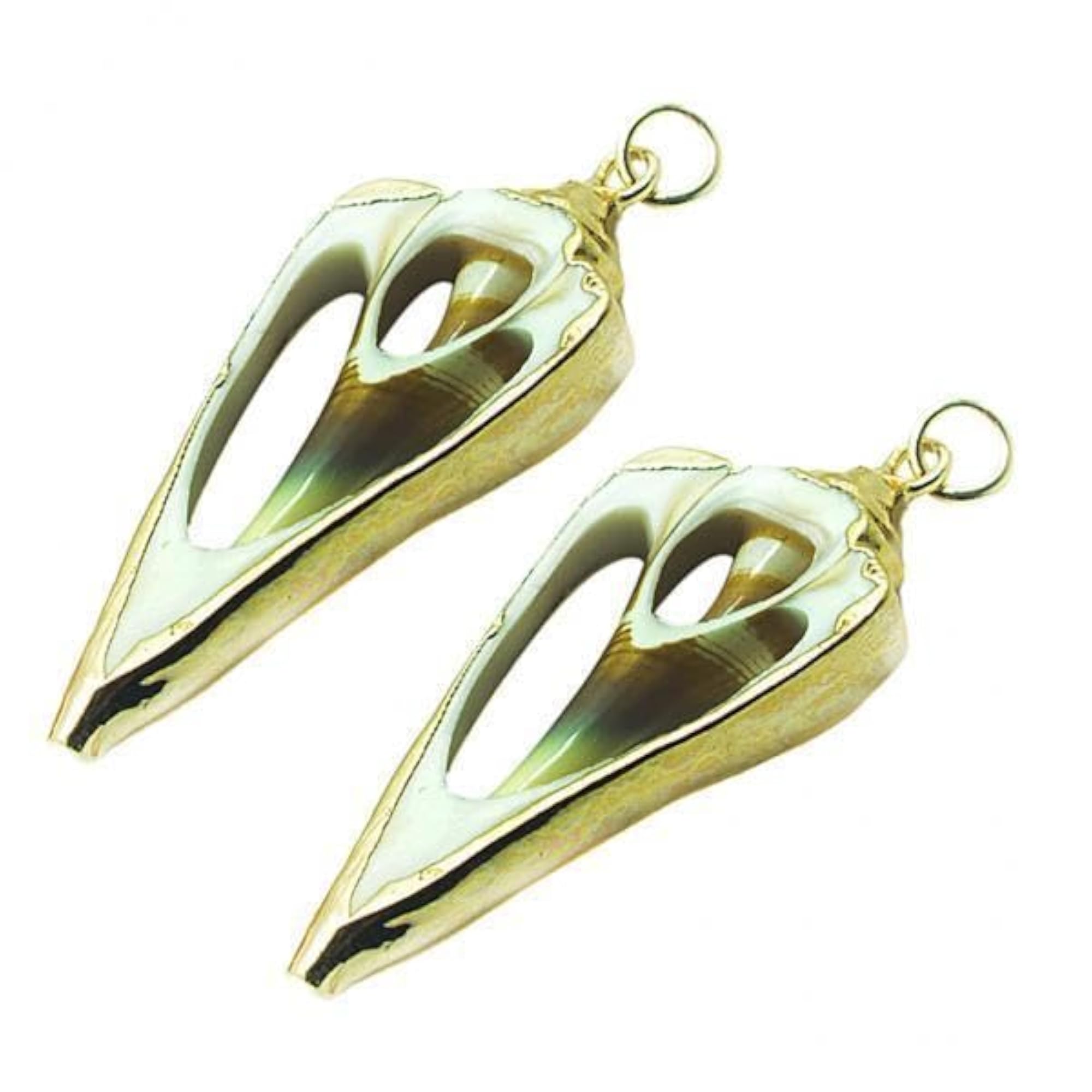 2x Natural Gold-Plated Earring Pendants Water Drop