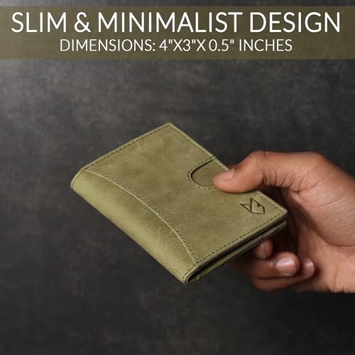 FOXHACKLE Slim Minimalist Credit Card Holder Front Pocket Leather Bifold RFID Blocking Wallet for Men & Women3