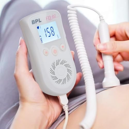 Image of BPL Medical Technologies FD-02 Fetal Doppler Smart Noise Reduction & Heartbeat Detection Machine with in-Built Speaker for Home and Clinic Use - White