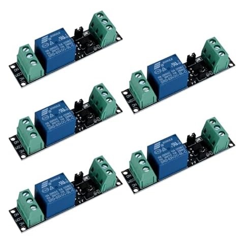 Podazz 5Pcs DC 1-Channel Optocoupler 3V/3.3V Relay High Level Driver Module, Isolated Driver Controller Board for Arduino 3V/3.3V Relay Module Cover