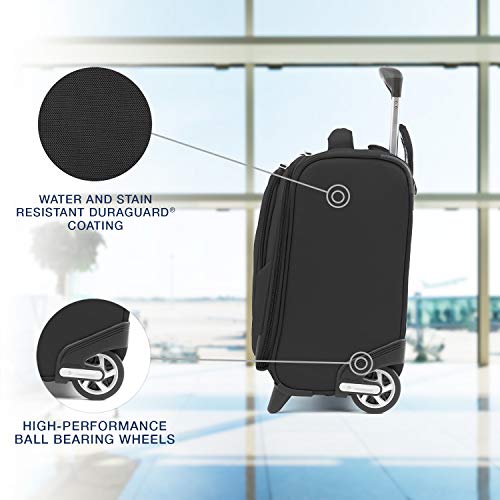Travelpro Maxlite 5-Softside Lightweight Underseat Rolling Tote Bag, Black, 16-Inch