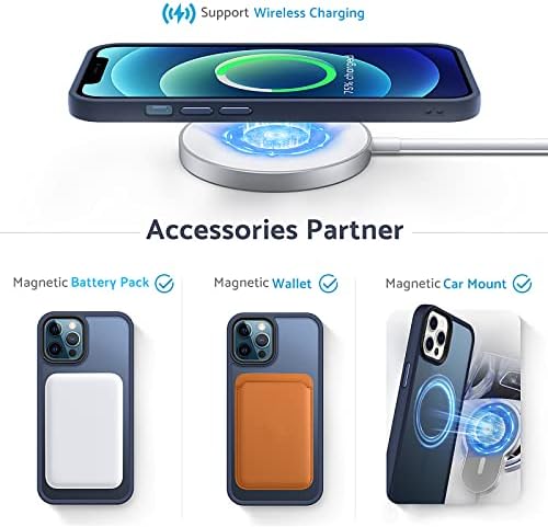 Anqrp Designed for iPhone 13 Pro Magnetic Case, [Support Magsafe] Super Soft Silicone Slim Phone Case Cover Compatible with iPhone 13 Pro 6.1", Blue