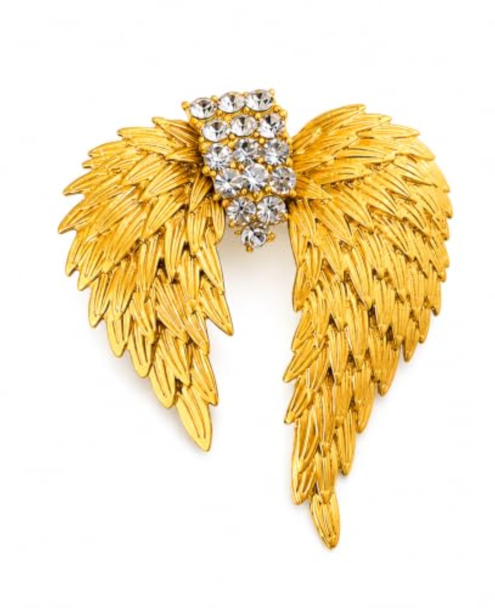 Delightful Living Golden Wing Brooch with Crystal Detailing