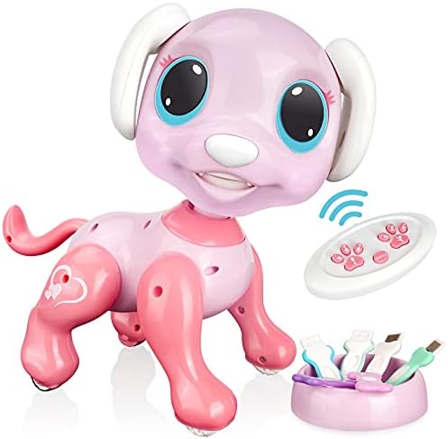 RACPNEL RC Robot Dog Toy: Interactive, Walking, Dancing, Programmable Puppy - Gesture Sensing, Lights, Sounds - Ages 3+, Pink