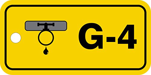 Étiquette G-4 Gas jaune anti-erreur pour repérage de vanne de gaz