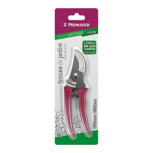 Tesoura de Poda em Aço Carbono, Cor Bordô, Linha Primafer, Atlas.