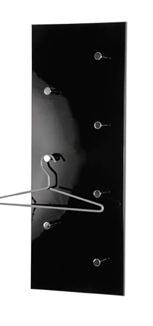 HAKU Wandgarderobe chrom, schwarz, MDF, Metall - Maße: B 80 x H 30 x T 6 cm, Style: Modern