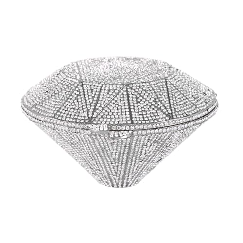 Sac de soirée strass argenté pochette diamant mariage chic