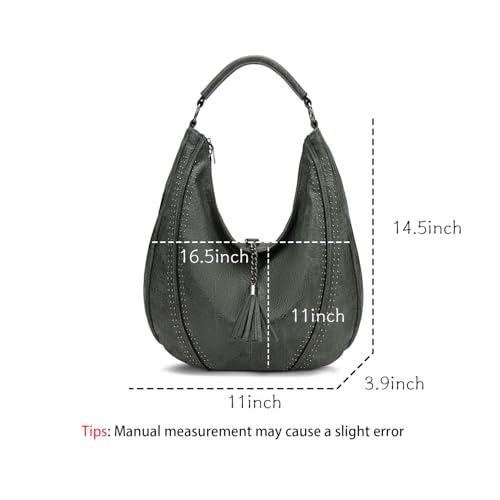 Bolso Hobo de cuero oversize para mujer miniatura 5