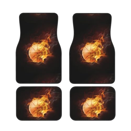 Alfombrillas de coche baloncesto fire para proteger el suelo en tus viajes diarios
