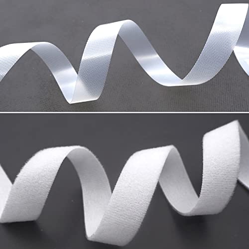 Image of Extremely Thin and Soft Strong Mini Clothes Hook and Loop Fasteners Sewing Type Back Without Adhesive Tiny Clothing Accessories DIY Handmade Materials (White, 0.62 inch /16mm)
