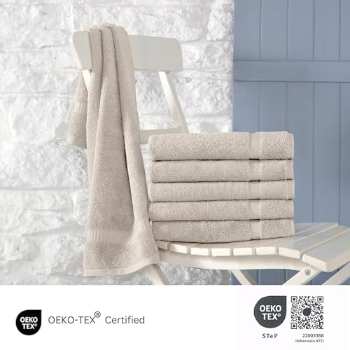 image for SALBAKOS - Premium 6 Piece Hand Towels Set, 100% Turkish Cotton, Quick