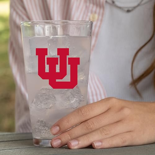 Image of Logo Brands NCAA 16 oz Pint Glass - Durable Glass With Bold Team Color- Chip-Resistant Rim Drinkware For Fans, Tailgates, Home Bars & Everyday Use