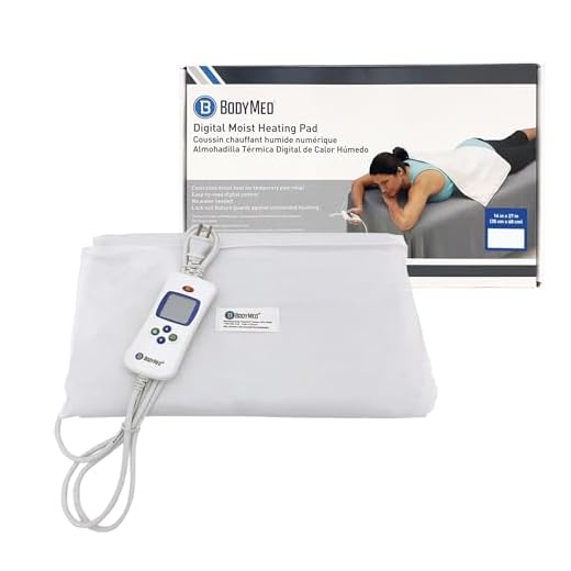 BodyMed Digital Moist Heating Pad with Auto Shut Off Heating Pad for Neck and Shoulders, Back Pain and Muscle Pain Relief – 14 x 27 Inch, White
