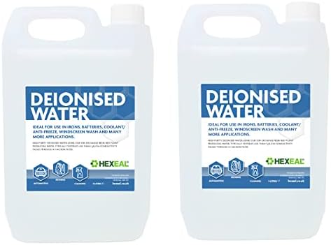 Hexeal DE-IONISED WATER | 10L | (De Mineralised/Deionised/Not Distilled) Pure