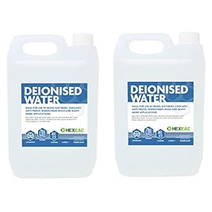 Hexeal DE-IONISED WATER | 10L | (De Mineralised/Deionised/Not Distilled) Pure