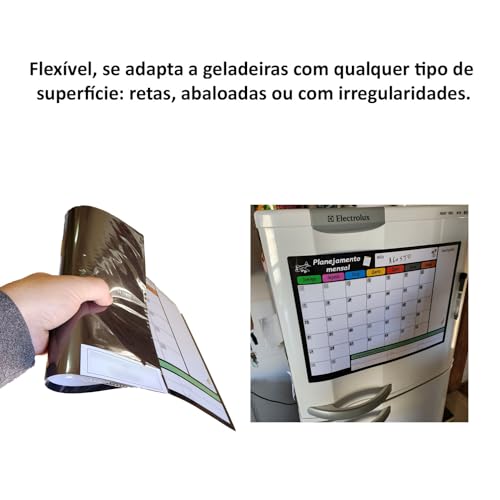 Planejador Mensal Magnético para Geladeira, 6 Emoticons, Apagador com Imã, 4 Canetas, Marcação de Ta