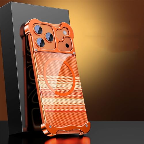 2026 ���^���R�[�i�[�p�b�h�ی� �����^�J�[�{���t�@�C�o�[�e�N�X�`�� �t���[�����X �}�O�l�b�g�P�[�X iPhone 17 Pro Max 17 Air ���C�����X�[�d �ϏՌ��J�o�[ �I�����W iPhone 17 Pro Max�p