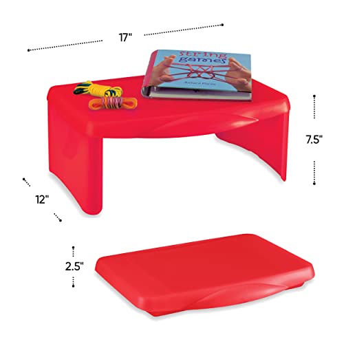 Hearthsong Kids’ Portable Folding Lap Desk With Large Storage Activity Tray, 17" L X 12" W, Red #TOP2