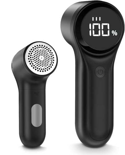 BZGG Rasoir Anti Bouloche Électrique Écran LED,Rechargeable Câble Type-C,Tête à 6 Lames Fraise à Peluches,3 Niveaux de Puissance Réglables,Idéal pour Vêtements...