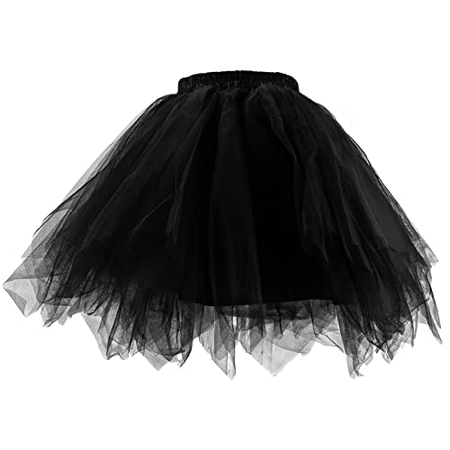NONMON Damen Tüllrock, Tütü Rock Tutu Röcke Kurz Rockabilly Ballett Petticoat Dirndl Unterrock Tanzkleid Dress Up Outfit für 50er Jahre Party...