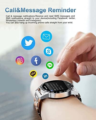 LIGE Smart Watch for Men Dial Answer Calls Voice Chat, 1.32" Full Touch Screen Fitness Tracker Watch with 24h Heart Rate Sleep Monitor, IP67 Waterproof Smartwatches for iPhone Android(Silver)
