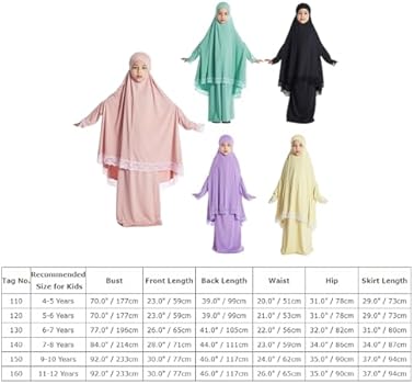 Generisch Gebedskleding Abaya kinderen moslim jurk set