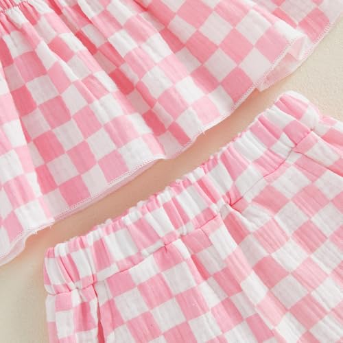 Image of Little Toddler Kids Girl Clothes Set 1-8 Years Summer Outfits Solid Color Tank Tops & Shorts