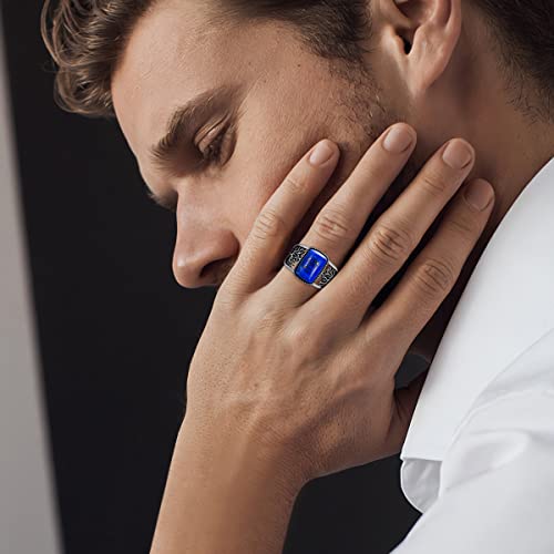 Brthza Lapis Lazuli Ring Tree Of Life Unisex Ring 925 Sterling Sliver Genuine Blue Lapis Lazuli Unisex Ring Tree Of Life Ring For Women Men Boho Ring Vintage Ring Western Ring Jewelry Gifts For Birthday Christmas(7#) #TOP2