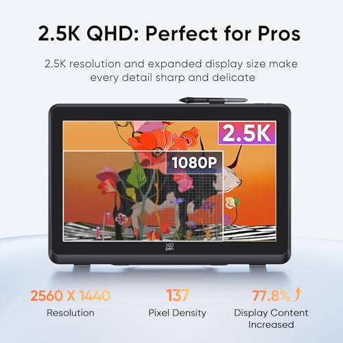 Image of XPPen Artist Pro 22 (Gen 2) 22 inch 2.5K QHD Pen Display, Calman Verified 99% Adobe RGB, 16K Pressure Stylus, Drawing Tablet with Screen, Windows, macOS & Android - for Animation, VFX & Graphic Design