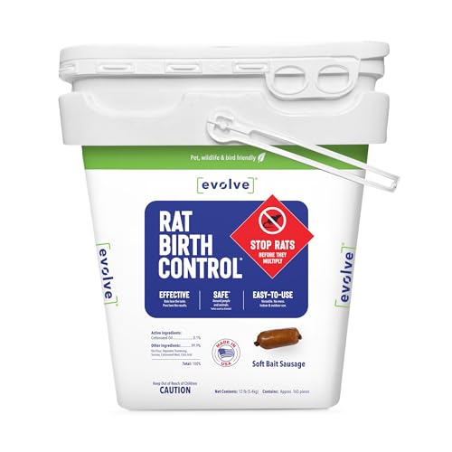 Evolve Rat Birth Control Soft Bait Sausages – 12 lbs | Scientifically Proven Rat Population Control | Not a Poison, Long-Term Population Management (Packaging May Vary)